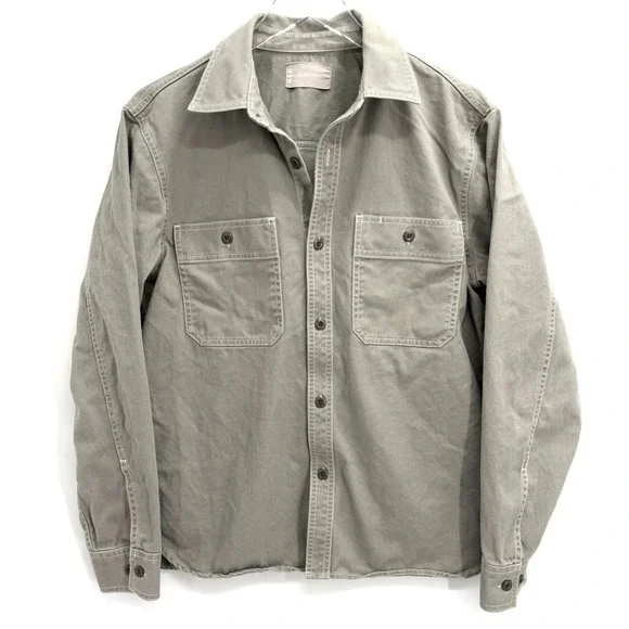 Everlane Canvas Cotton Relaxed Shirt Mens Size M Grey Button Up Workwear - Picture 1 of 9